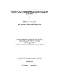 Sensitivity of western redcedar to climate and western hemlock looper in British Columbia's inland temperate rainforest.
