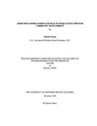 Addressing homelessness and health inequalities through community development