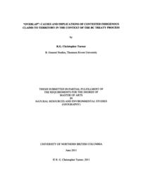 "Overlap": Causes and implications of contested indigenous claims to territory in the context of the BC treaty process.