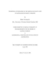 Theoretical investigation of the particle boundary layer in particle-driven gravity currents.
