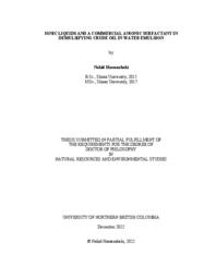 Ionic liquids and a commercial anionic surfactant in demulsifying crude oil in water emulsion