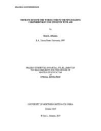 Thinking beyond the words: strengthening reading comprehension for students with ASD