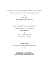 Systematic variability in proton and copper(II) complexation by dissolved organic matter from surface freshwaters.