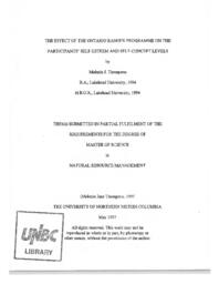 The effect of the Ontario Ranger Programme on the participants' self-esteem and self-concept levels