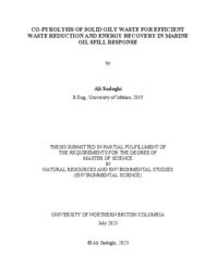 Co-pyrolysis of solid oily waste for efficient waste reduction and energy recovery in marine oil spill response