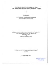 Community-based knowledge capture: Tsay Keh Dene develop an online archival system