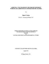 Achieving a 'just transition' for forestry-dependent workers and communities in northern British Columbia