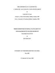The experience of alexithymia: A thematic analysis of an MSN online group.