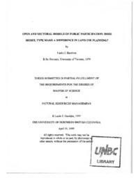 Open and sectoral models of public participation: does model type make a difference in land use planning