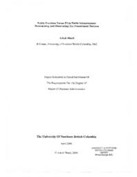 Public provision versus P3 in public infrastructure: determining and discounting the procurement decision