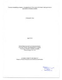 Towards watershed governance: emerging lessons from community-based water governance approaches in British Columbia