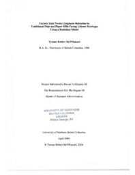 Factors that predict employee retention in traditional pulp and paper mills facing labour shortages using a statistical model