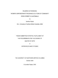 Mujeres autorizadas: Women's empowerment programs as a form of community development in Guatemala.