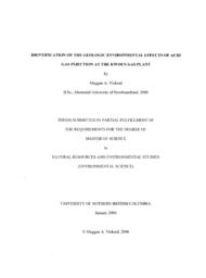 Identification of the geologic environmental effects of acid gas injection at the Kwoen Gas Plant.