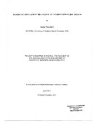 Islamic finance and its relevance to Canadian financial system