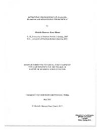 Declining union density in Canada: reasons and strategies for renewal