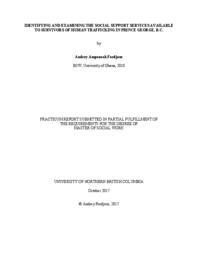 Identifying and examining the social support services available to survivors of human trafficking in Prince George, B.C.