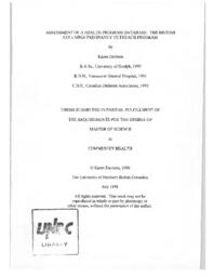 Assessment of a health program database: the British Columbia pregnancy outreach program