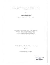 Corporate governance and firms' value in Canada 2005-2010