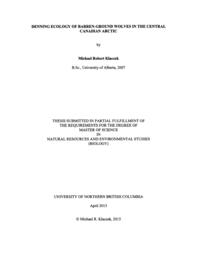 Denning ecology of barren-ground wolves in the central Canadian Arctic.