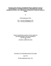 Investigating the relationship between corporate social responsibility and firm’s financial performance and the moderating effect of corporate governance: Evidence from U.S. firms