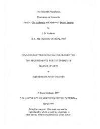 Two scientific manifestos: discourses on science in Jonson's The Alchemist and Marlowe's Doctor Faustus