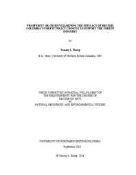 Prosperity or Crisis? Examining the Efficacy of British Columbia's Forest Policy Choices to Support the Forest Industry