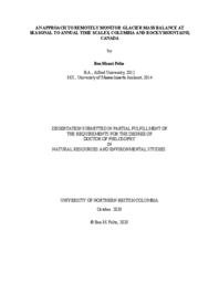 An approach to remotely monitor glacier mass balance at seasonal to annual time scales, Columbia and Rocky Mountains, Canada