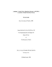 Language/truths: Power, disenfranchisement, and politics in northern British Columbian poetics.