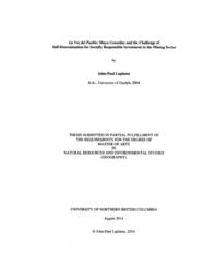La Voz del Pueblo: Maya Consultas and the Challenge of Self-Determination for Socially Responsible Investment in the Mining Sector.