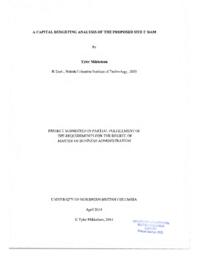 A capital budgeting analysis of the proposed Site C Dam