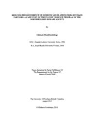 Reducing the recurrence of domestic abuse among male intimate partners: A case study of the PG Stop Violence program of the Northern John Howard Society.