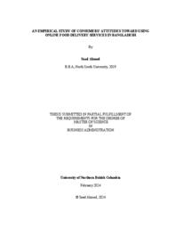 An empirical study of consumers’ attitudes toward using online food delivery services in Bangladesh