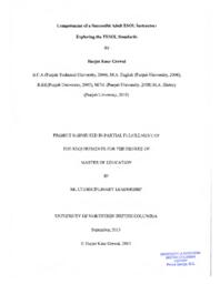 Competencies of a successful adult ESOL instructor: exploring the TESOL Standards