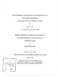 Wife battering, institutional appropriation, and treatment discourse: a struggle for discursive control