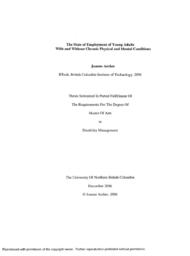 The state of employment of young adults with and without chronic physical and mental conditions.