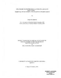 Strategies to foster equal access to a quality education: parental involvement and its effect on education