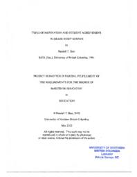 Types of motivation and student achievement in grade eight science