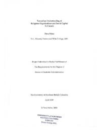 Toward an understanding of religious organizations and social capital in Canada