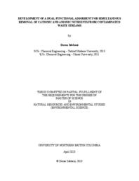 Development of a dual-functional adsorbent for simultaneous removal of cationic and anionic nutrients from contaminated waste streams