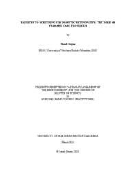 Barriers to screening for diabetic retinopathy: the role of primary care providers