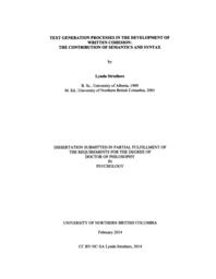 Text generation processes in the development of written cohesion: The contribution of semantics and syntax.