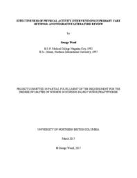 Effectiveness of physical activity interventions in primary care settings: an integrative litterature review