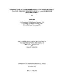 Harmonization of group perspectives: A case study of clinical practice guideline implementation at a large regional health authority