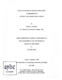 What do victims of violent crime need: a comparison of victims' and counsellors' Q sorts