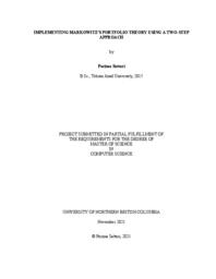 Implementing Markowitz's portfolio theory using a two-step approach