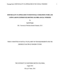 Individuality in approaches to emotionally demanding work and coping among experienced British Columbia social workers