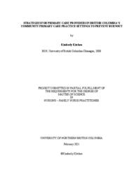 Strategies for primary care providers in British Columbia's community primary care practice settings to prevent burnout