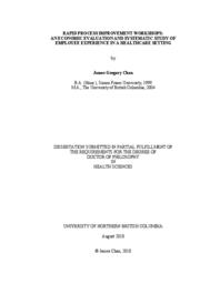 Lean rapid process improvement workshops: An economic evaluation and systematic study of employee experience in a a healthcare setting