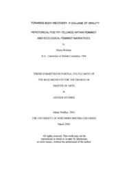 Towards body-recovery: A collage of orality herstorical poetry-tellings within feminist and ecological feminist narratives.